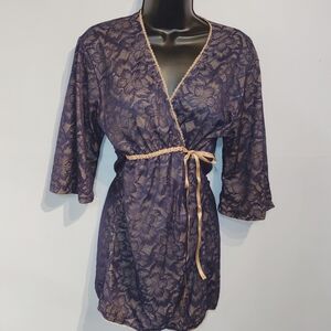 Belabumbum Lace Wrap Short Robe M/L Maternity